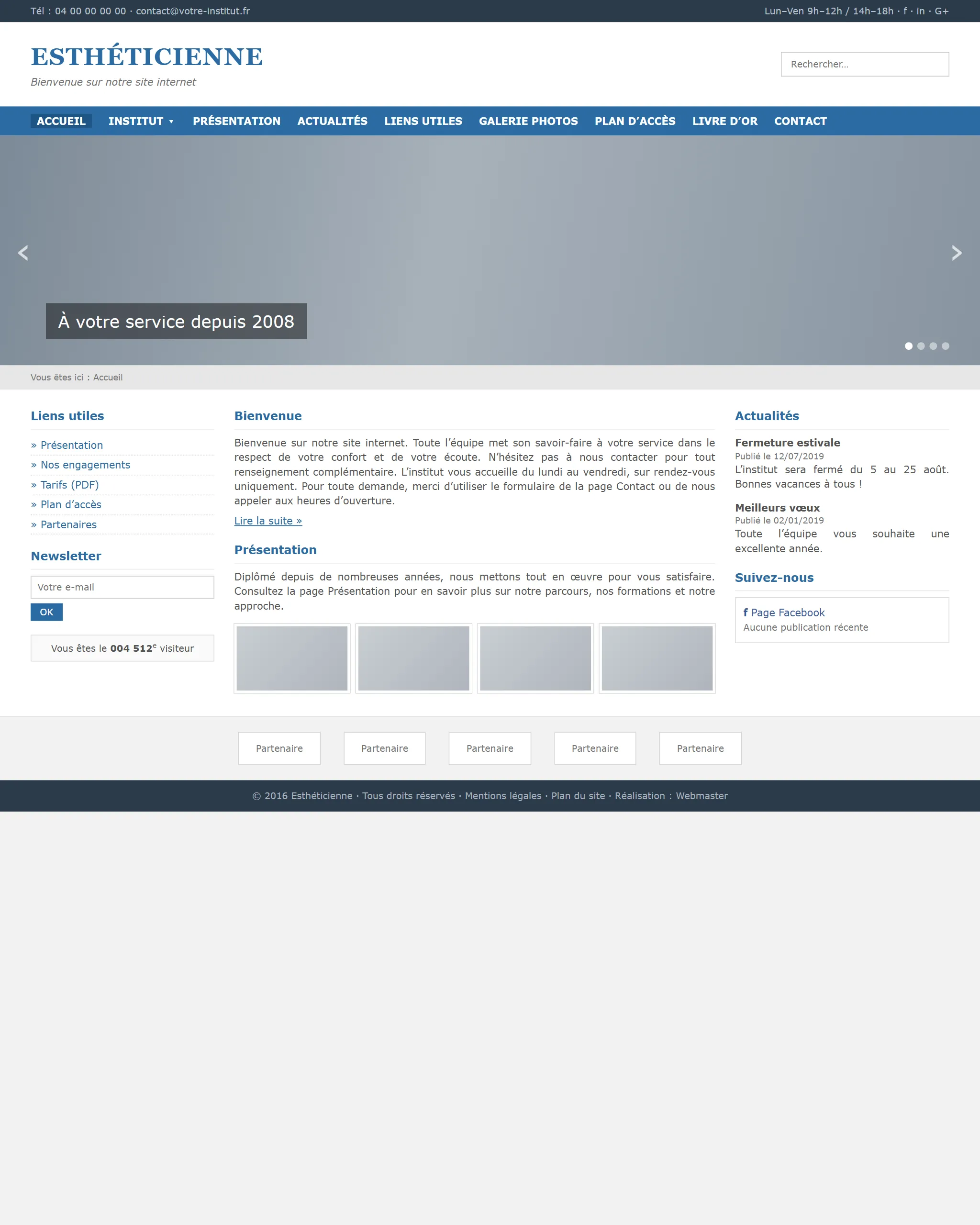 Ancien site d’un institut de beauté : vitrine sans tarifs ni réservation en ligne
